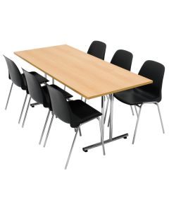 Klapbord bøgemelamin med kromstel