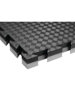 Soft Gulv Måtte, Sort/Grå - 100x100x4 cm
