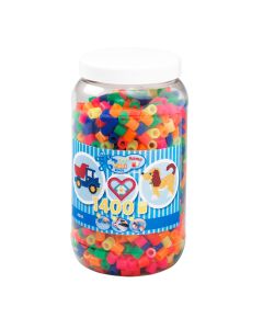 Hama maxi 1400 stk i bøtte neon mix 51