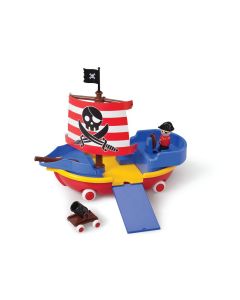 Piratskib i plast m 1 figur og kanon
