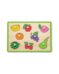 Knoppuslespil, Frugt, træ, 8 brikker