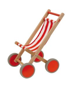 Dukke Klapvogn i træ,  H: 56 cm