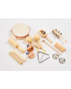 Percussion sæt med instrumenter