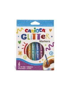 Glitter markers tuscher 6 stk. 1mm tip