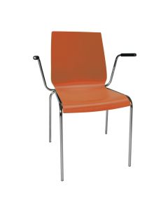 Spela skalstol m. armlæn og orange lam.