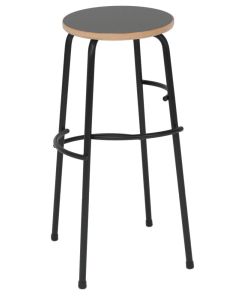 Taburet m. stålstel og sæde m. linoleum