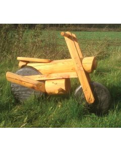 Motorcykel i lærk (kan vippe sidelæns)