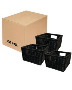 12 x Kurve i plastflet -Sort 24,5x24,5cm