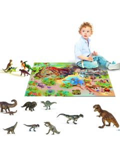 Legetæppe, Dinosaurtema + 8 Dinofigurer