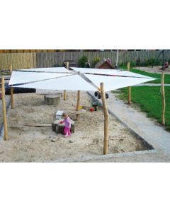 Solsejl, trekant, 3x3x3 m, offwhite