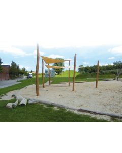 Solsejl, trekant,4x4x4 m, camel