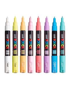 Uni Posca Tuscher PC-1M - 8 bløde farver