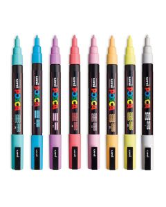 Uni Posca Tuscher PC-3M - 8 bløde farver