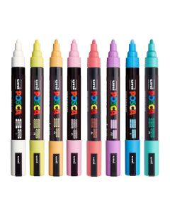 Uni Posca Tuscher PC-5M - 8 bløde farver