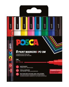 Uni Posca Tuscher PC-3M - 8 normalfarver