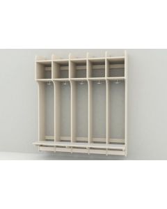 Skolegarderobe - 5 sekt. med bænk