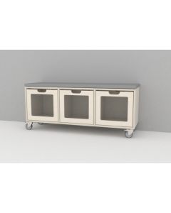 Kubus reol med 3 kasser m/glas - madras
