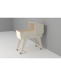 Krybbe m. låsbare hjul, mobil One Wood