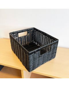 Kurv i plastflet - Sort (29,5 x 24,5 cm)