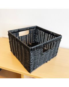 Kurv i plastflet - Sort (24,5 x 24,5 cm)
