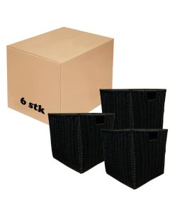 6 x Kurve i plastflet -Sort 35x33 cm