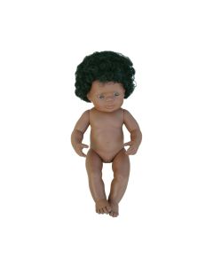 Dukke nyfødt pige Afro - 38 cm
